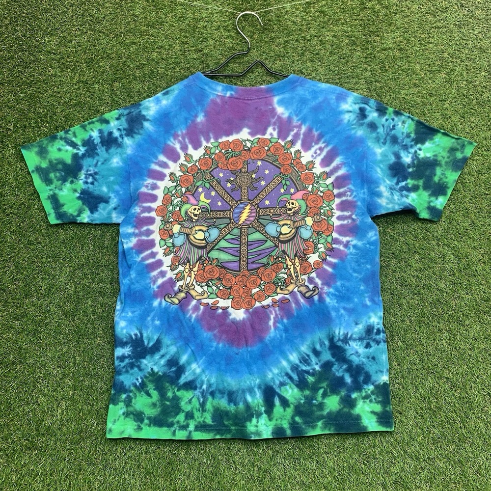 Grateful Dead Liquid Blue Shirt Mens Medium Celtic Mandala Tie Dye Tee AOP y2k